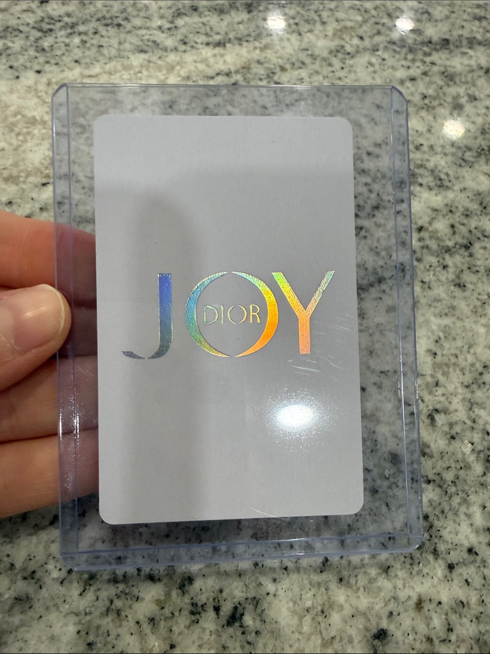 Dior Holographic JOY Card in Iridescent Rainbow